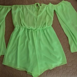 Fashion Nova Neon Green Mini Shorts